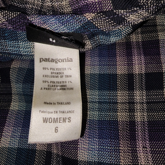 Patagonia Fortuity Flannel Tunic Dress Size 6 Plaid Sleeveless Casual Short - Picture 5 of 6